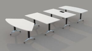 Shape Flip-table – Rectangle w connectors and power-box